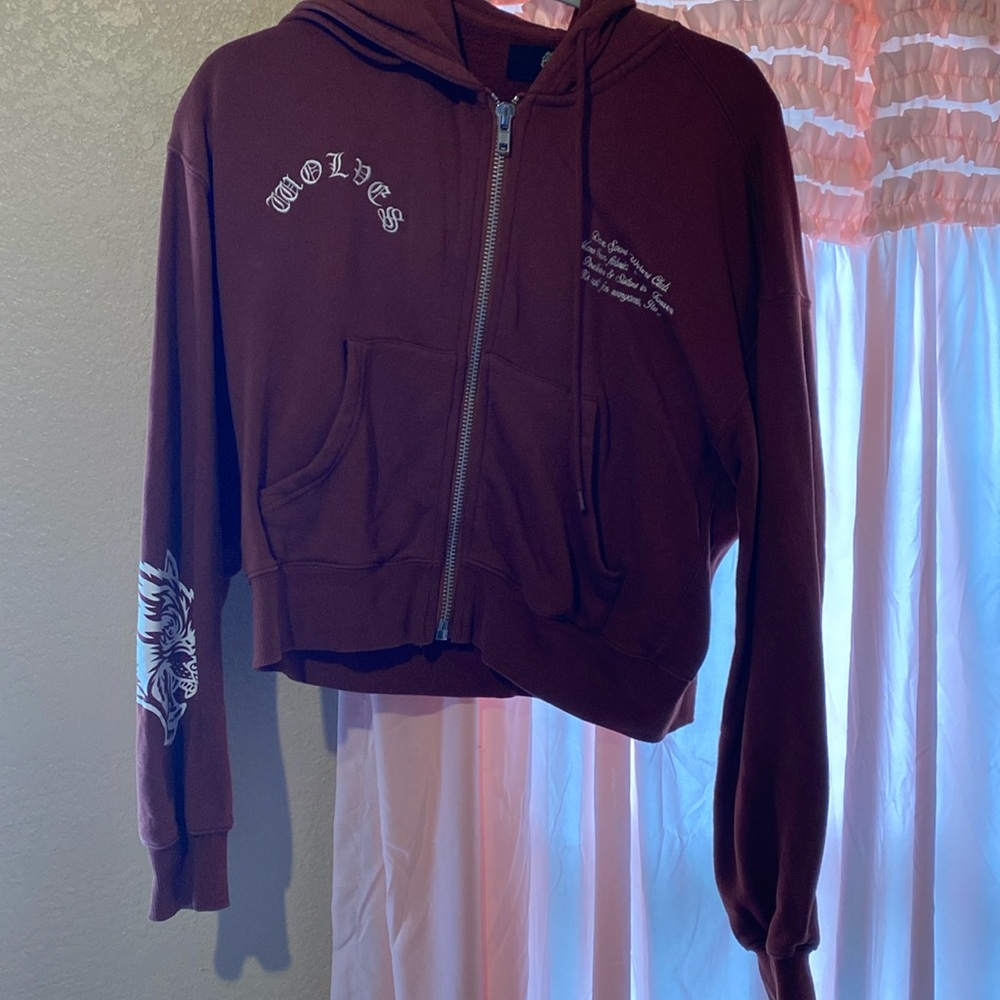 Darc Sport She Rust Long Sleeve Cropped Hoodie Sweatshirt
